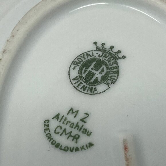 Royal Innsbruck Vienna china serving dish small white gold Czechoslovakia - Picture 4 of 8